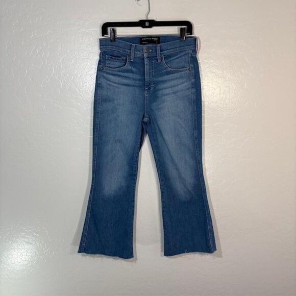 Veronica Beard Jeans Womens 27 Carson Ankle Flare High Rise Raw Hem Made USA - Picture 1 of 9